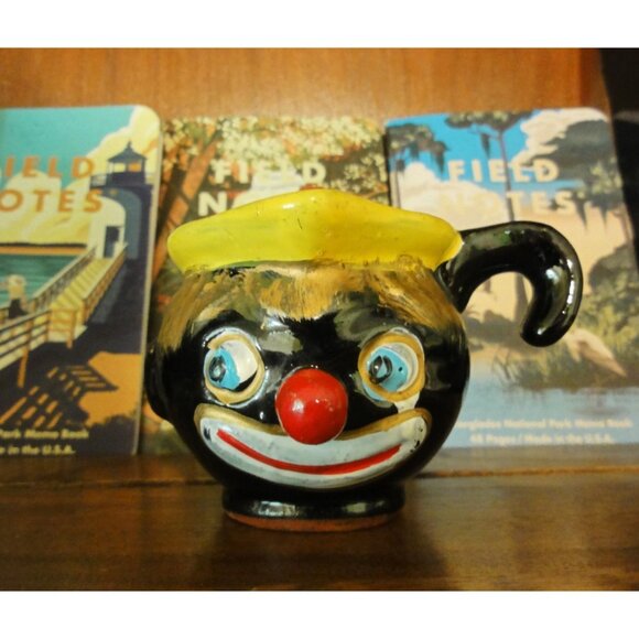 Vintage Thames Redware Clown Face Creamer or Espresso Cup oddity curiosity 1940s - Picture 11 of 16
